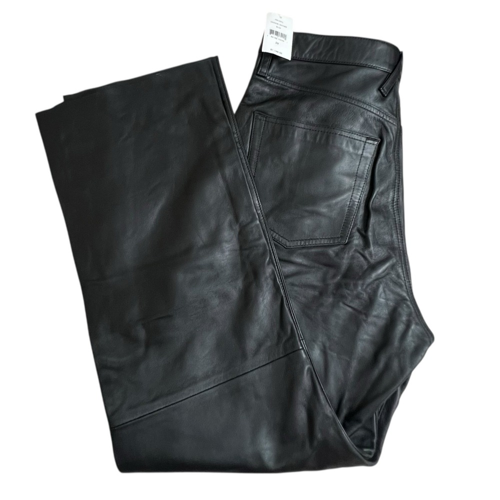 NWT SLVRLAKE Womens 29‎ Frankie 100% Lambskin Leather Flare Leg Pants MSRP $1299